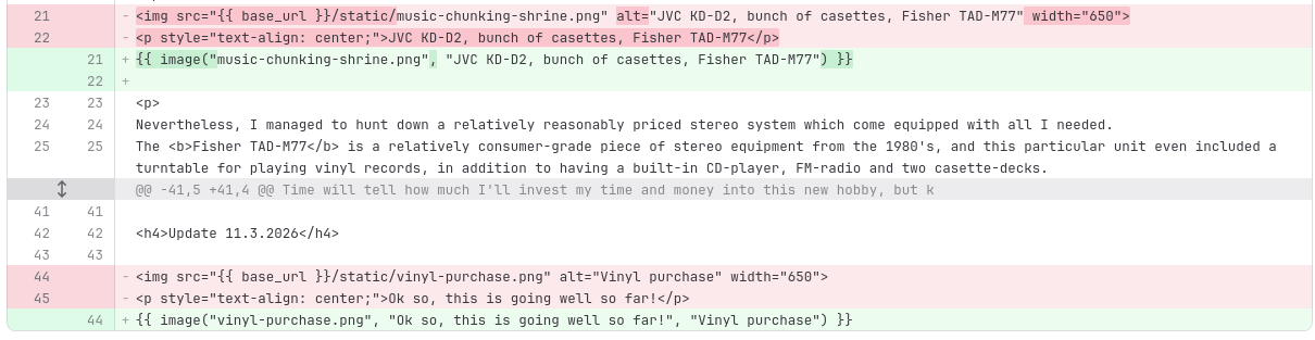 A git diff showing how the macro makes things neater and moves much of the repetative boilerplate into the template internals.